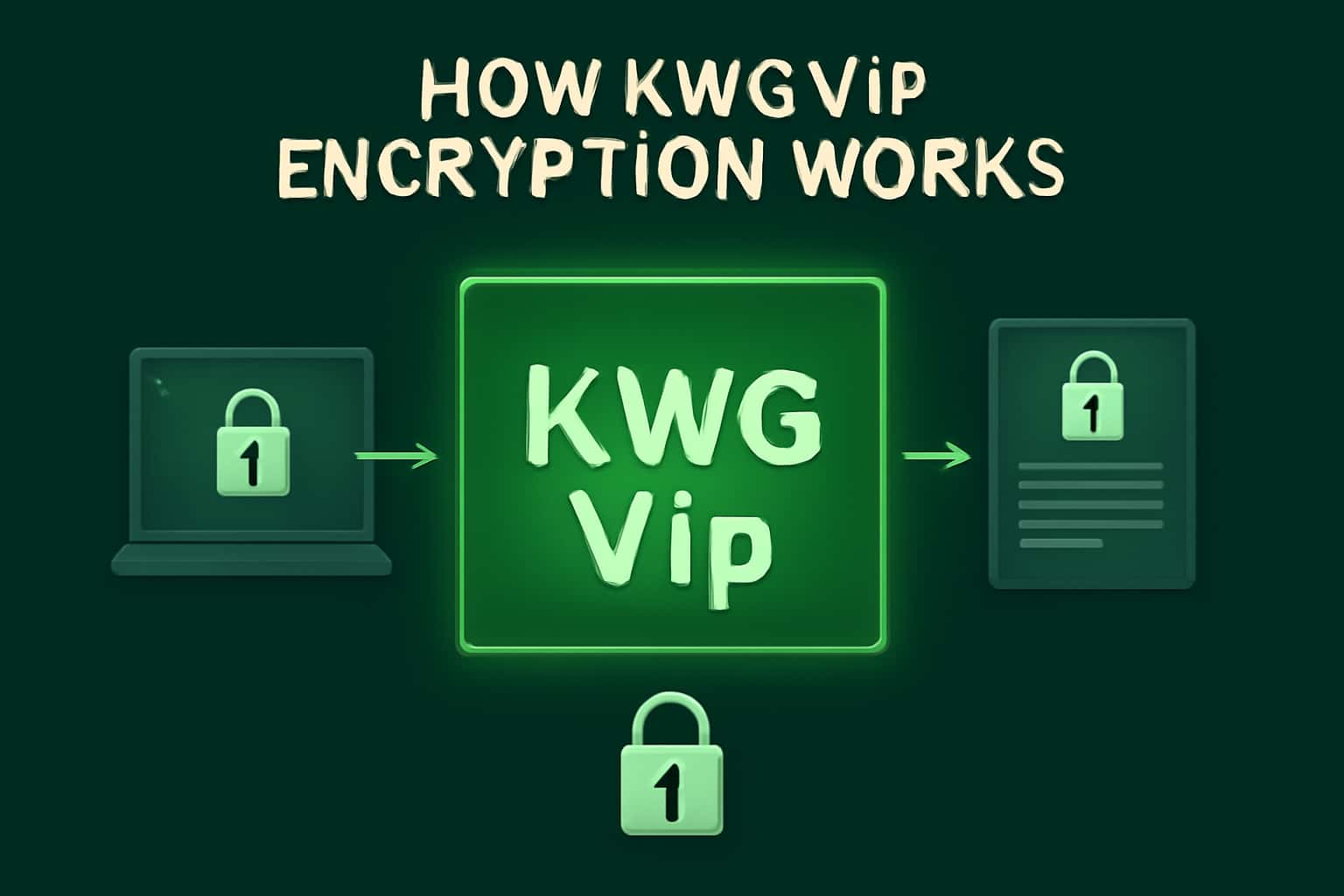 A high-tech depiction of data encryption concepts with KWG Vip branding.
