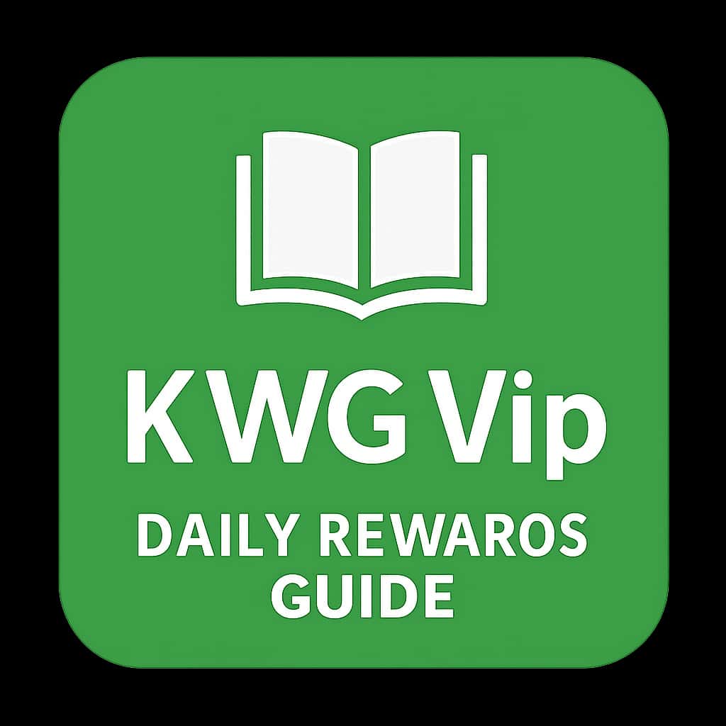 A simple badge design symbolizing the KWG Vip Daily Rewards Guide.