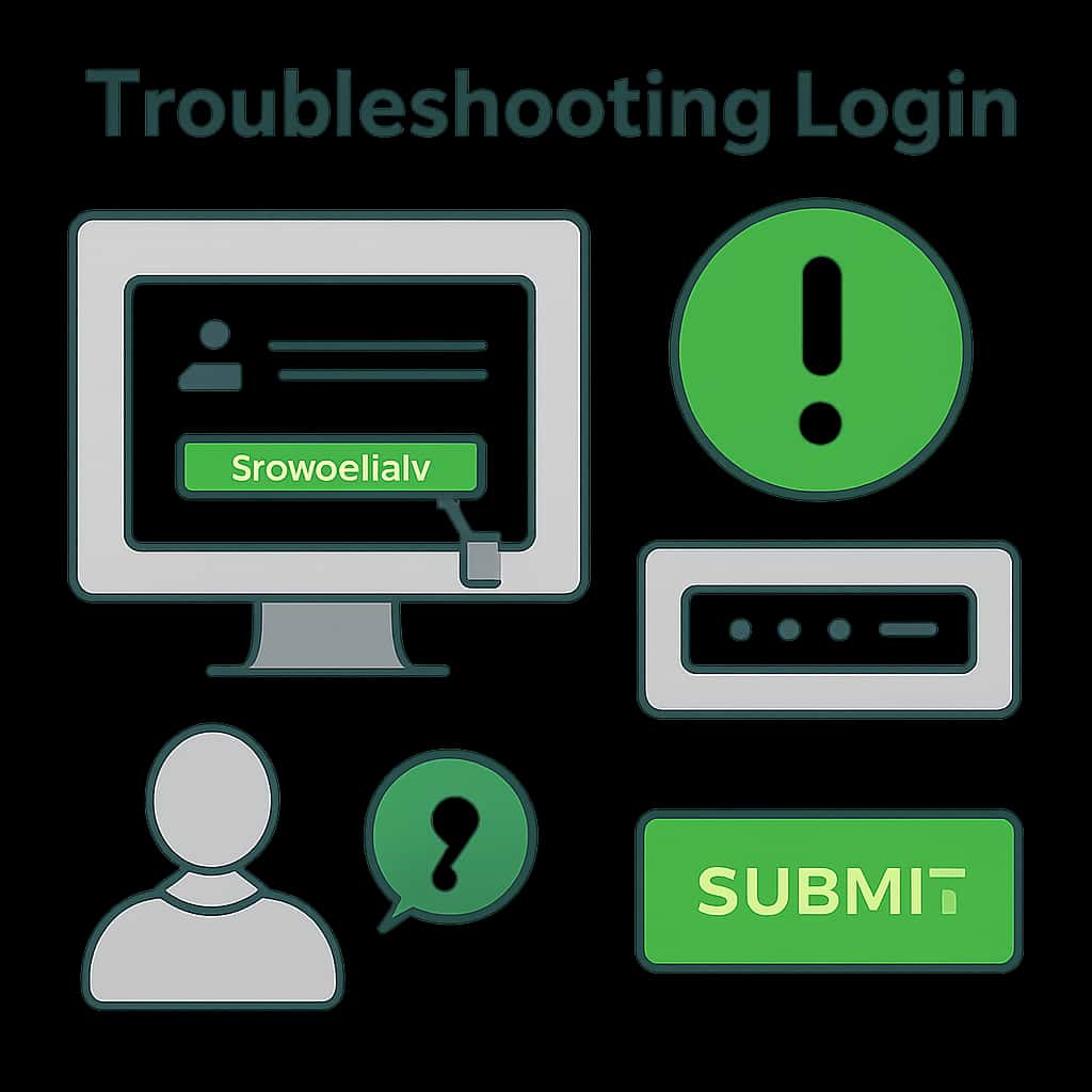 An educational diagram illustrating common login issues for KWG Vip.