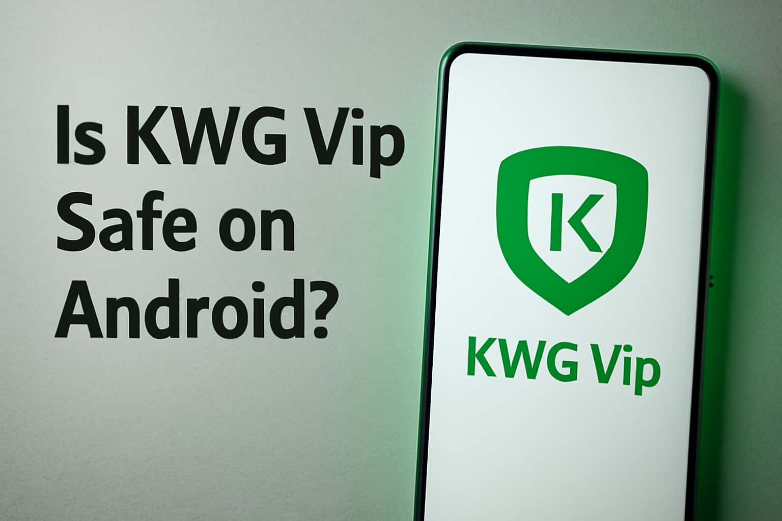 An informative scene depicting the safety of KWG Vip on Android devices.